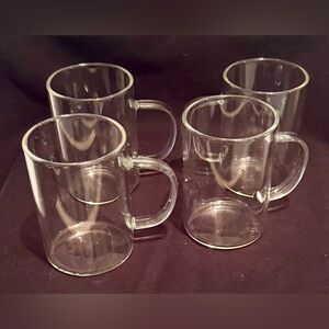 4 glass mugs. 10oz cups.